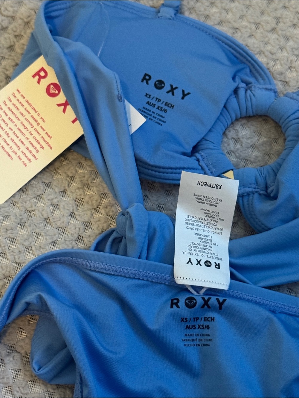 BNWT Roxy Blue Ring-Front Bikini Set - Picture 6 of 7